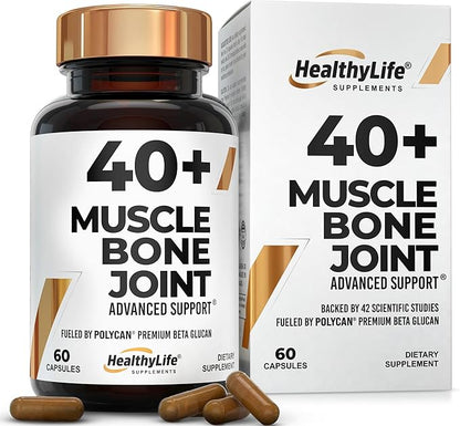 Helps Preserve Muscle After 40 | Clinically Studied Polycan Beta-Glucan | Supports Strength Bone Density & Joint Mobility | 40+ Scientific Studies | 60 Caps