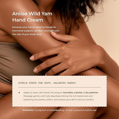 Aniise Wild Yam Hand Cream with Avocado Oil – Moisturizing & Hydrating Cream for Soft, Smooth, Youthful Hands – Fights Dryness – Vegan, Cruelty-Free – 4 fl oz (120 mL)