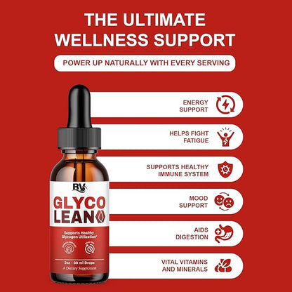 BLUE VIBE Glyco Lean Drops, Glyco Lean Liquid Drop Supplement Maximum Strength Overall Health & Wellness Support, GlycoLean Daily Health Support Liquid Formula Supplement (1 Pack - 2oz / 60ml)