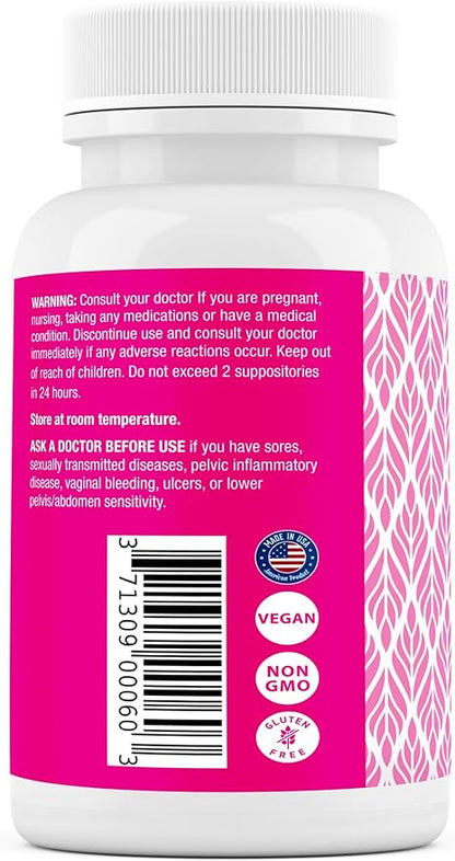 Safrel Boric Acid Vaginal Suppositories - 100% Pure Made in USA - Intimate Health Support, Vaginal Health and pH, Odor Control (30 Count)