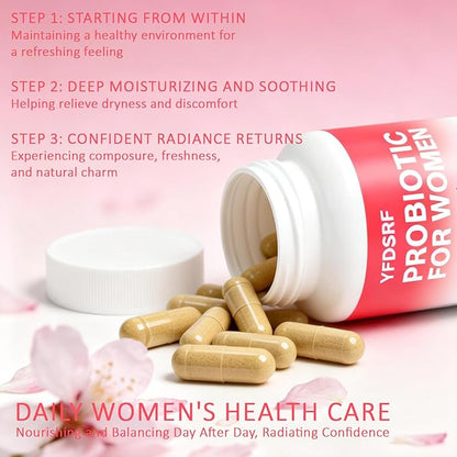 Women's Vaginal Probiotic Supplement for Intimate Health & pH Balance | with Hyaluronic Acid, Multi-Collagen, Vitamin C | Supports Comfort, Moisture & Antioxidant Defense | 120 Capsules (1)