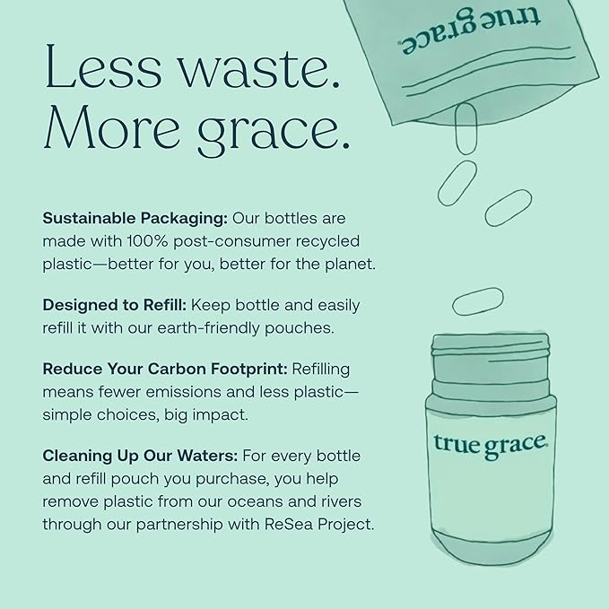 True Grace Prenatal Multivitamin - 30 Servings - Supports a Healthy Mom & Baby with Methylfolate & Choline for Fetal Brain Development - Gluten Free, Soy Free - 60 Vegan Tablets