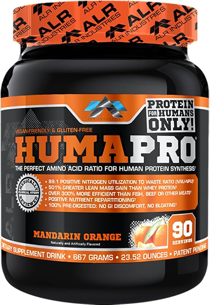 HumaPro Essential Amino Acid Formula | EAA Protein Supplement | Supports Muscle Recovery & Performance | Vegan, Gluten Free | | 90 Servings (Mandarin Orange)