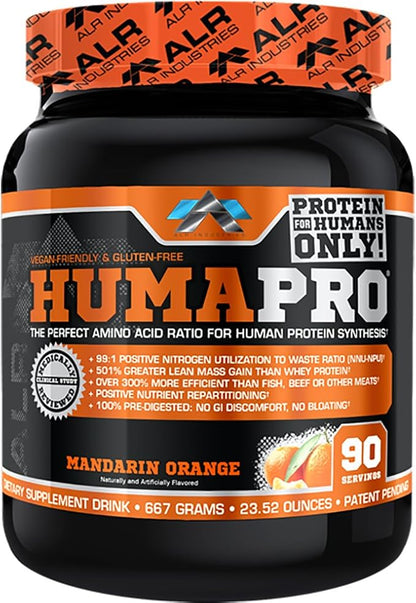 HumaPro Essential Amino Acid Formula | EAA Protein Supplement | Supports Muscle Recovery & Performance | Vegan, Gluten Free | | 90 Servings (Mandarin Orange)
