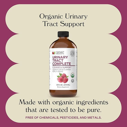 Complete Natural Urinary Tract Complete 12oz - Liquid Supplement for Urinary Tract Health with Organic Cranberry, D-Mannose, Beet Root, Fennel Seed, and Turmeric