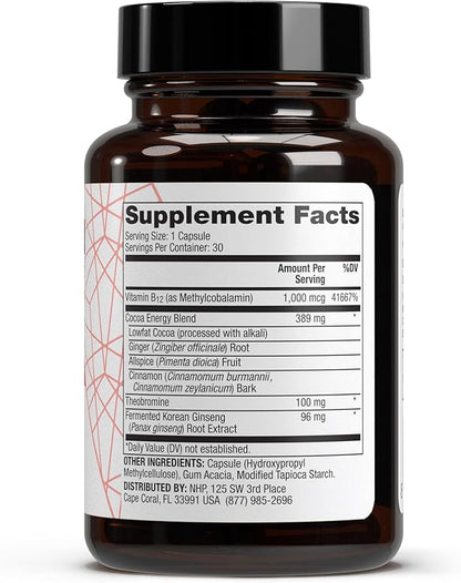 Dr. Mercola Pure Power Energy Boost, 30 Servings (30 Capsules), Ginseng + B12, Dietary Supplement, Boosts Physical & Mental Energy, Non-GMO