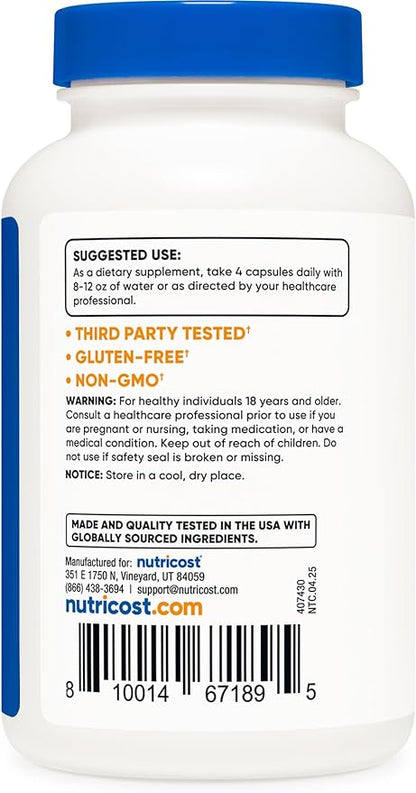 Nutricost Magnesium Citrate 420mg, 120 Veggie Capsules - 30 Servings, Gluten Free, Non-GMO Supplement