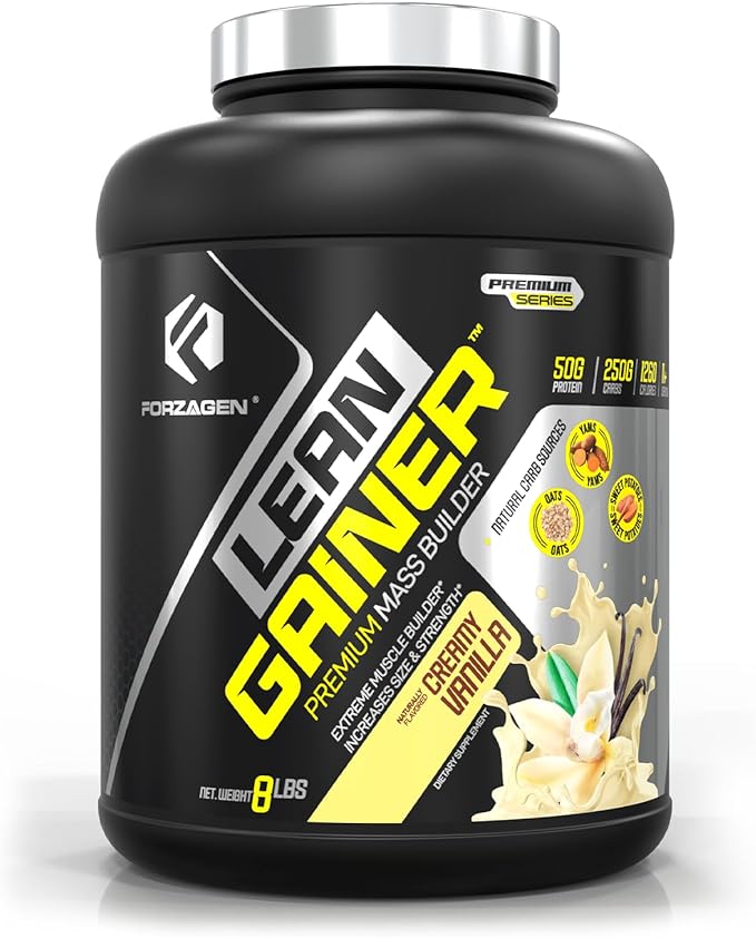 Forzagen Lean Gainer Premium Mass Builder | Mass Gainer Protein Powder for Men & Women | High Calorie Protein, Weight Gain, Bulk, Muscle Building Supplement | Vanilla, 8 lbs. (11 Servings)