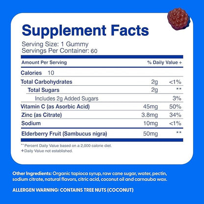 Feel Great Kids Elderberry Gummies with Zinc and Vitamin C | Immune Support Sambucus Elderberry | Berry Flavored Vegan Kids Multivitamins | 60 Day Supply