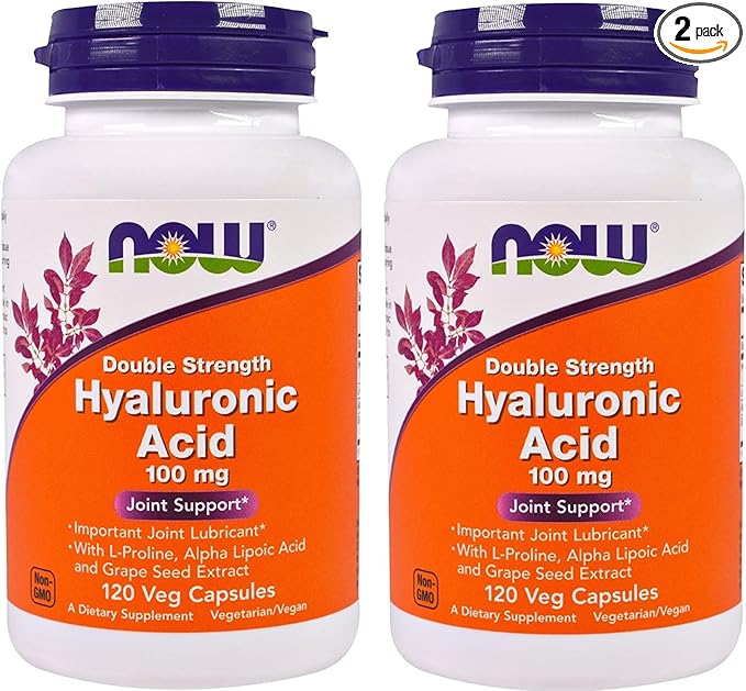 NOW Foods - Hyaluronic Acid 100 mg - 120 Veg Capsule (Pack of 2)