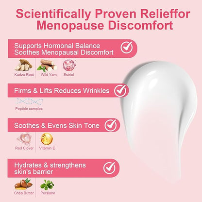 Morovan Estriol Cream for Women's Comfort: Organic Menopause Moisturizer for Itch & Burn Relief, 4 oz