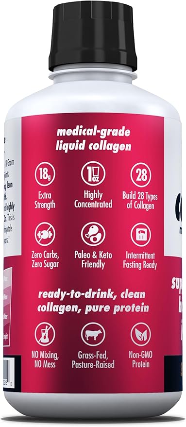HEALTH DIRECT AminoSculpt Sugar-Free Collagen Supplement - High Potency Medical-Grade Protein for Hair, Skin, Nails & Joints, Grass-Fed, Non-GMO, Liquid Collagen - Smooth Mango - 15 Fl Oz