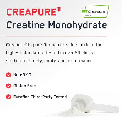 SteelFit Creapure Pure Creatine Monohydrate Powder for Men & Women, Watermelon - Flavored Creatine Gym Workout Supplements for Lean Muscle Gain, Brain Health & Strength Building - 30 Servings