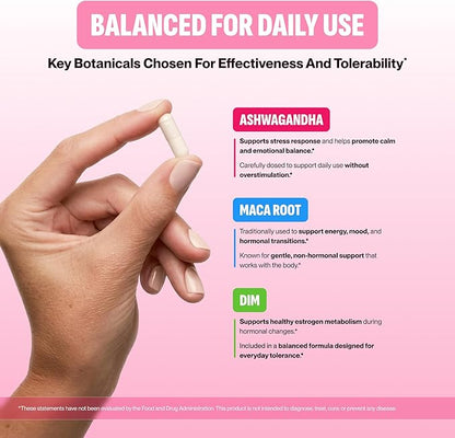 Hormone Harmony for Women – Natural Hormonal Balance Support for Menopause & Perimenopause – Hot Flashes, Mood Swings, Cravings, Bloating Relief – 60 Capsules