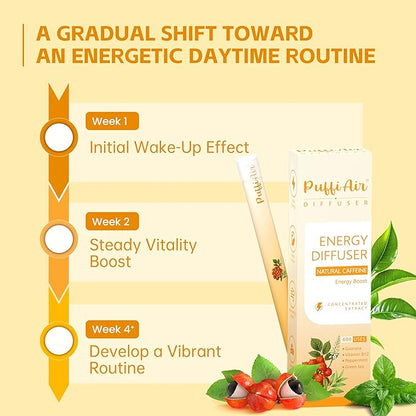 Herbal Diffuser Pen, Energy Diffuser with Guarana, Green Tea Extract, VB12, Peppermint & Menthol for Energy Boost, All Natural Swap - 600 Uses, 2 Diffusers, 1 Pack