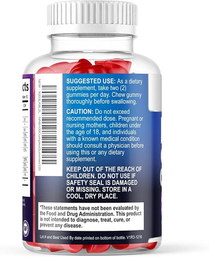 Vitamin B Complex Gummies - Extra Strength Super B Vitamin Gummy with Vitamin C For Immune Support - Energy Support Supplements with Folic Acid, Niacin, B6, B12 & Biotin for Men & Women - 120 Gummies