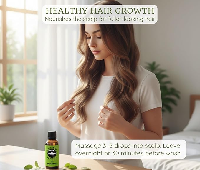 Earth N Pure Brahmi Oil for Hair, Cold Pressed, Natural and Therapeutic Grade with Glass Dropper - 50 ML