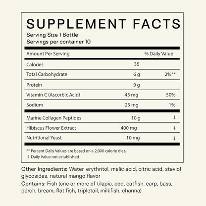 Happy Aging Marine Collagen Peptides Glow Shot 10,000mg - Liquid Collagen for Women with Liposomal Delivery - Promotes Skin Hydration, Elasticity & Radiance - Supports Hair & Nails, 10 Shots