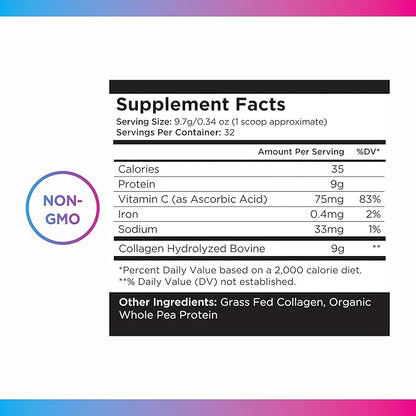 Livingood Daily Unflavored Collagen Powder for Women & Men, Hydrolyzed Collagen Peptides Powder with Vitamin C, Protein with 20 Amino Acids, Type I & III, Grass Fed, Keto, Paleo, Gluten Free, 30 Srvgs