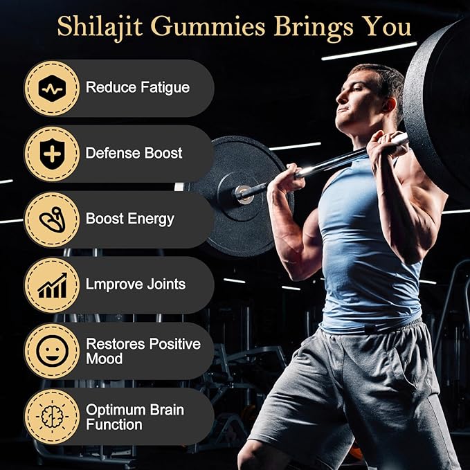 Shilajit Gummies for Men & Women, Natural Himalayan Shilajit Gummies Rich in Ashwagandha, Gokshura with 85+ Minerals, Non-GMO, 100% Pure & Natural, Energy Support & Overall Health, 80 Gummies