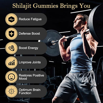Shilajit Gummies for Men & Women, Natural Himalayan Shilajit Gummies Rich in Ashwagandha, Gokshura with 85+ Minerals, Non-GMO, 100% Pure & Natural, Energy Support & Overall Health, 80 Gummies