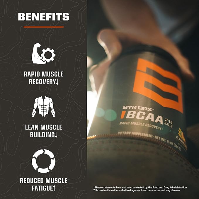 MTN OPS BCAA Powder 2:1:1 Amino Acids Supplement Powder for Rapid Muscle Recovery & Repair with Zero Sugar & Gluten Free - 20 Servings, Strawberry Dragonfruit Trail Packs