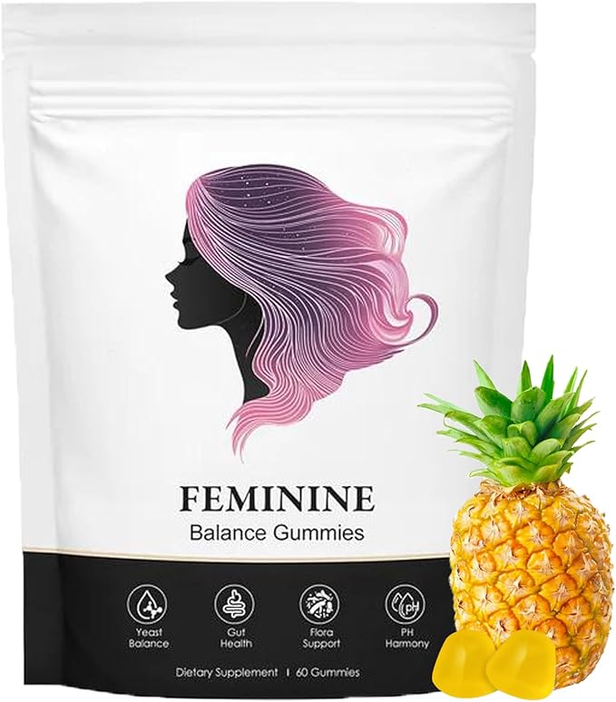 Feminine Balance Gummies for Women, Pineapple Gummies for Women pH, Women’s Health Probiotics - pH Balance, Healthy Odor, Flora, Vaginal & Gut Health, Immune Support (1)