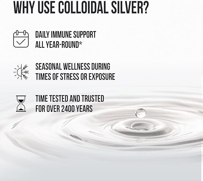 Sovereign Silver Immune Support - Colloidal Silver, Bio-Active Silver Hydrosol, 10 ppm, Liquid Dropper, 8 Fl Oz, (236 mL)