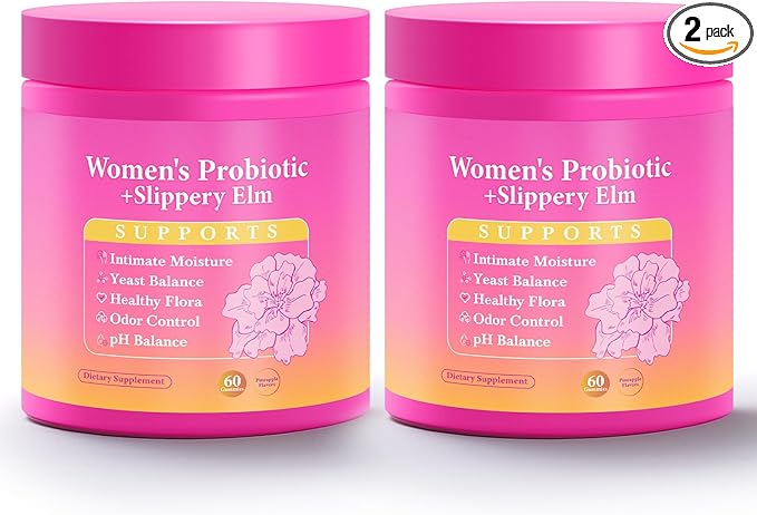 Her Juicy Feminine Probiotics Gummies, Premium Feminine Balance Gummies with Slippery Elm for Women's pH Balance, Healthy Odor, Flora and Immune Support – 60-Day Supply