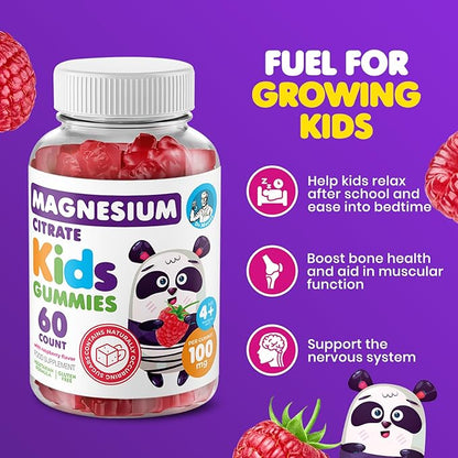 DR. MORITZ Magnesium Bundle - Gummies for Adults (200mg, 30 Count) and Kids Magnesium Gummies (60 Count, 2 Pack) - Sugar-Free
