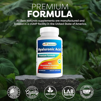 Best Naturals Hyaluronic Acid 100 mg 120 Capsules - Support Healthy Joints and Youthful Skin (859375002702)