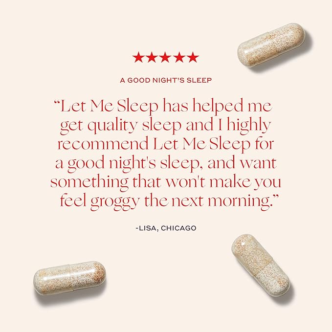 Womaness Let Me Sleep – Sleep Aid for Adults - Melatonin & Magnesium Supplement - Nighttime Rest Support with Magnesium for Better Relaxation and Night Sleep Support, Evening Wellness - 30 Capsules