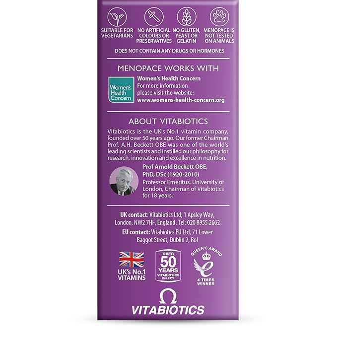 Vitabiotics Ltd Vitabiotics Menopace Plus Active Botanical 56 Tablets (2X28 D.