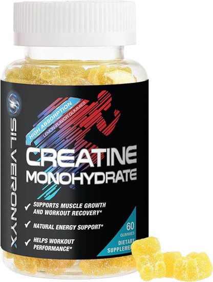 Creatine Gummies - 2000mg per serving Creatine Monohydrate Chewables - Best Micronized, Sugar Free Creatine for Men & Women - Supports Lean Muscle, Strength, Energy, & Endurance - 60 Lemon Gummies
