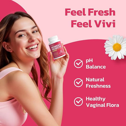 Vaginal Probiotics – pH Balance, Feminine Odor Control & Yeast Support, Probiotics for Women with Prebiotics & Lactobacillus Blend, 60 Capsules