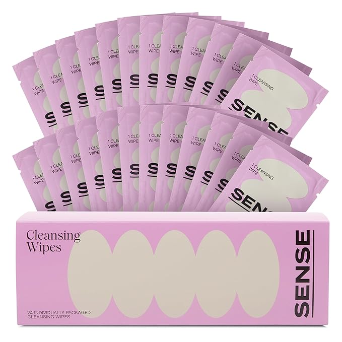 Sense Cleansing Wipes (24 Pack) Individually Wrapped pH Balance Wipes for Women - Made in the USA, Flushable Wipe, On-The-Go Before and After Freshness Intimate Wipe, Feminine Care