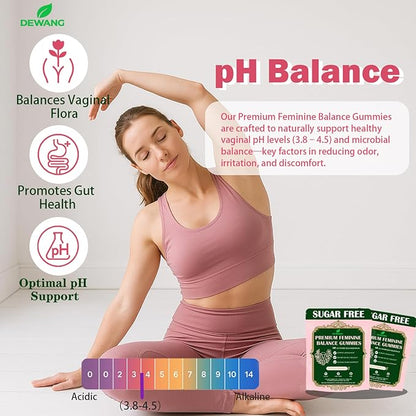 DEWANG Premium Feminine Balance Gummies for Women’s - Immune Support& PH Balance - Vegan, Gluten-Free - Grapes Flavor, 90 Count 45 Servings (Pineapple)