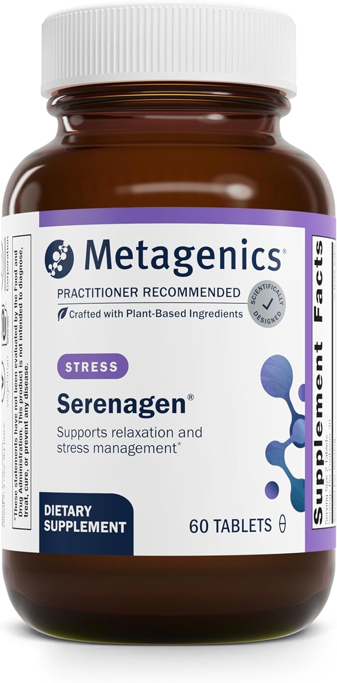 Metagenics Serenagen Supplement - Herbal Stress Management with Asian Ginseng & Chinese Herbs - Supports Calm, Focus, Energy & Sleep* - Non-GMO, Gluten-Free, Vegetarian - 60 Tablets