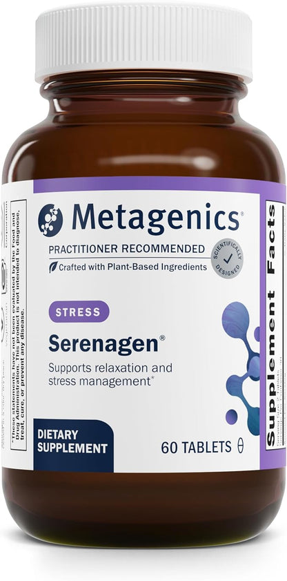 Metagenics Serenagen Supplement - Herbal Stress Management with Asian Ginseng & Chinese Herbs - Supports Calm, Focus, Energy & Sleep* - Non-GMO, Gluten-Free, Vegetarian - 60 Tablets