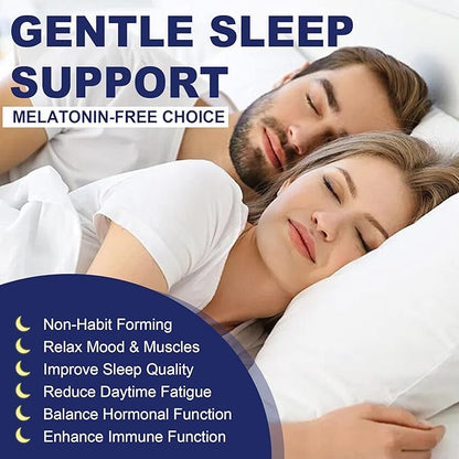 Sleep Gummies Melatonin Free with Magnesium Glycinate, L-Tryptophan, GABA, L-Theanine, Ashwagandha, Natural Sleep Aid Calm Relax Gummy No Melatonin for Adults Extra Strength without Melatonin, 60Cts