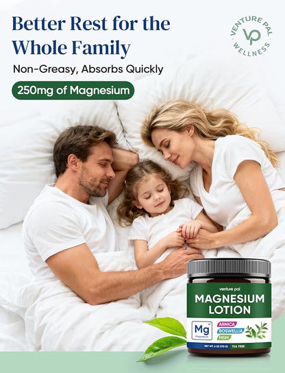 Magnesium Lotion with Arnica, MSM & Boswellia – Cooling Magnesium Cream – Lightweight Moisturizing Lotion for Legs & Feet – Safe for Kids – 6 fl oz