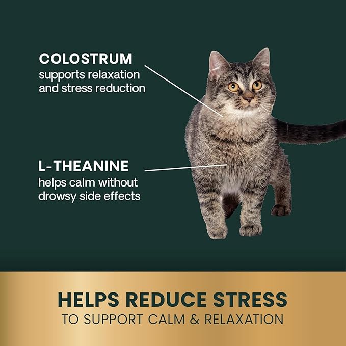VetriScience Composure Calming Chews for Cats – Supports Relaxation & Balanced Behavior During Travel & Vet Visits, Daily Stress & Anxiety Support Supplement, Trout Flavor, 30 Count