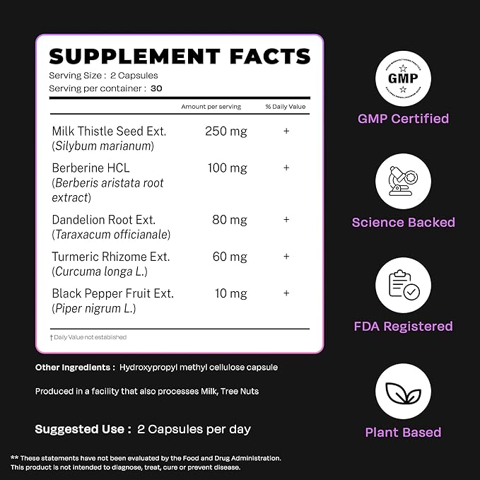 Auric Milk Thistle ++ 60 Capsules | Elite Formula | Daily Wellness Support | Veg Capsules | Gluten-Free | Additive-Free | Plant-Based| 500 mg Actives per Serve