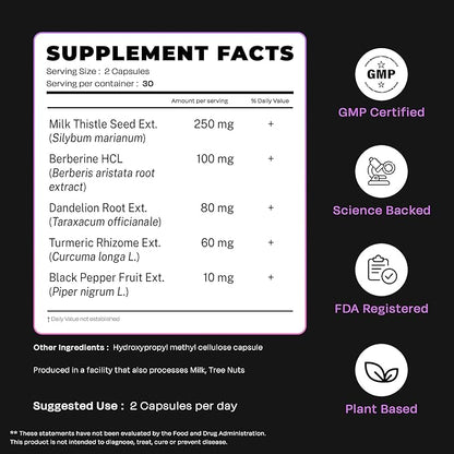 Auric Milk Thistle ++ 60 Capsules | Elite Formula | Daily Wellness Support | Veg Capsules | Gluten-Free | Additive-Free | Plant-Based| 500 mg Actives per Serve