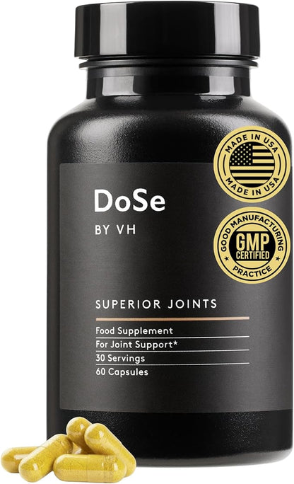 DoSe by VH Superior Joints with NEM, Turmeric, Ginger & Hyaluronic Acid – Supports Flexibility, Mobility & Joint Comfort – Vegan Capsules (60 Count)