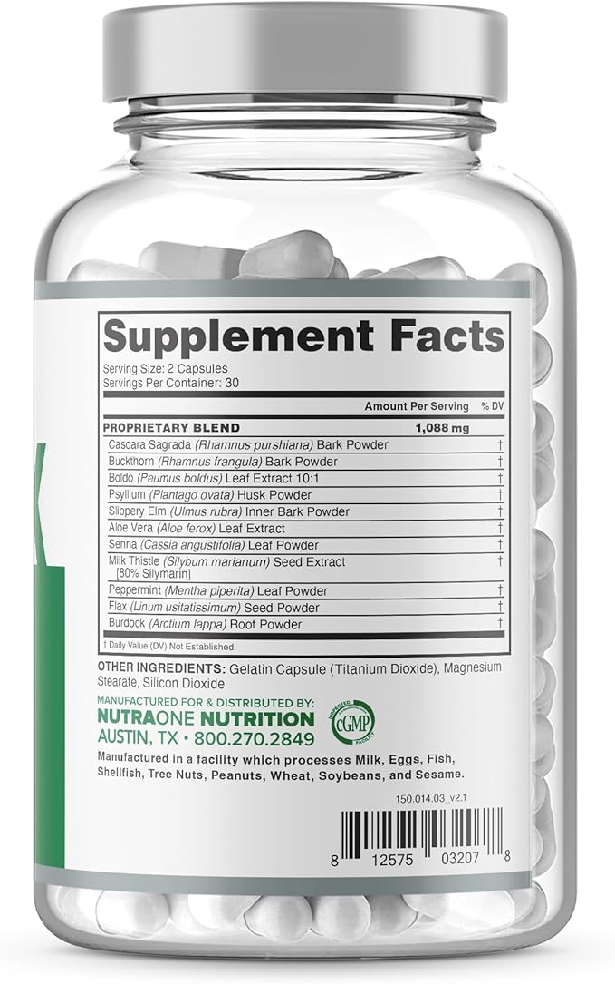 NutraOne DetoxOne 30 Day Extra Strength Detox Cleanse Supports Healthy Digestive Function And Weight Loss| Promotes Detoxification, Increases Energy & Improves Nutrient Absorption*