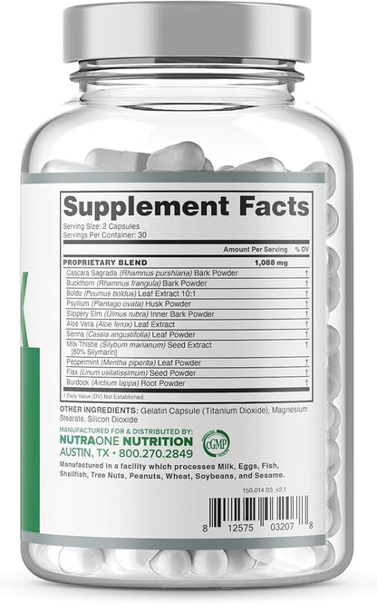 NutraOne DetoxOne 30 Day Extra Strength Detox Cleanse Supports Healthy Digestive Function And Weight Loss| Promotes Detoxification, Increases Energy & Improves Nutrient Absorption*