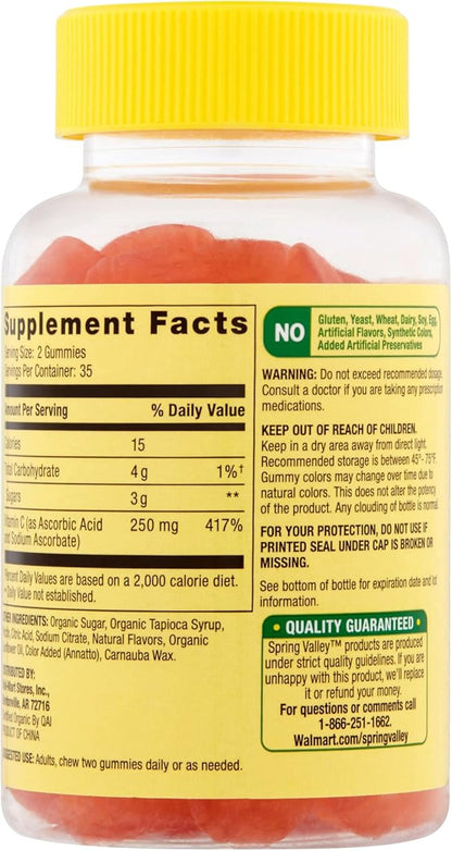 Spring Valley - Gummie Vitamin C 240 mg, 70 Orange Gummies