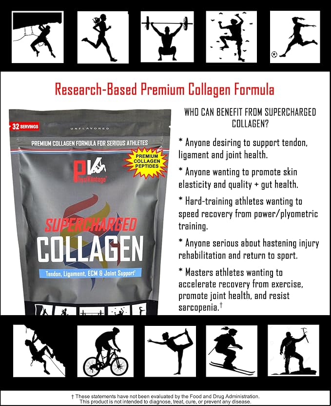 PhysiVantage Supercharged Collagen Peptides Powder - Hydrolyzed Collagen for Joint, Tendon, Ligament, & Skin Health Support - Unflavored, Keto, Paleo, 16oz | Enhanced with Vitamin C, BCAAs, Grass-Fed