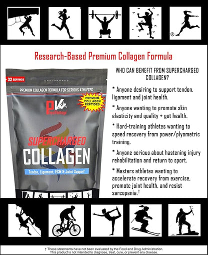 PhysiVantage Supercharged Collagen Peptides Powder - Hydrolyzed Collagen for Joint, Tendon, Ligament, & Skin Health Support - Unflavored, Keto, Paleo, 16oz | Enhanced with Vitamin C, BCAAs, Grass-Fed